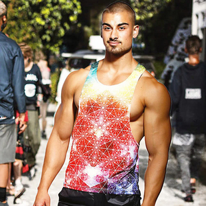 Rompi keringat ukuran besar pria kustom Tank Top kasual <span class=keywords><strong>Stringer</strong></span> musim panas untuk pria rompi lari cepat kering menyerap lembap - Product Image 3