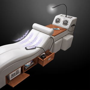 เตียงนอนออลอินวันพร้อมระบบนวด หนังสีขาว ลำโพงไร้สาย ขนาดควีนไซส์และคิงไซส์ ชุดเฟอร์นิเจอร์ห้องนอน ขายดี - Product Image 4