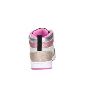Sneakers Lelli Kelly Bianco Nero per Bambine e Ragazze, Modello High Top con Glitter e Design Rosa - Product Image 4