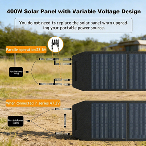 Panneau solaire portable pliable 400W, chargeur solaire étanche IP65 à haute efficacité 22,5% pour station d'alimentation, générateur solaire, camping-car - Product Image 2