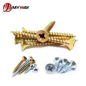 Plated Nail Chipboard Screw Carbon Steel Yellow Zinc Wood Best Quality SS Self Tapping Chipboard Screw
