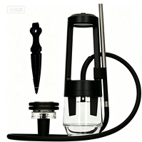 Chicha portable Quas en aluminium de qualité aéronautique, finition mate dépolie, à un seul tuyau, style arabe - Approvisionnement transfrontalier