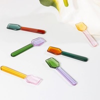 Mini cuillère à thé en verre borosilicate soufflé à la main, colorée, petite cuillère à café, accessoires de bar pour fêtes à domicile