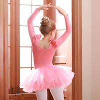 Justaucorps de ballet à manches longues BoxMemory pour filles, robe de danse avec jupe, tenues de ballerine pour tout-petits, petites filles et grandes filles avec nœud