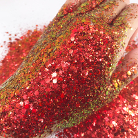 En vrac Métallique Caméléon Écologique Chunky Couleur Changement Paillettes Poudre Néon Fluorescent Arc-En-Ciel Irisé Mélange Paillettes