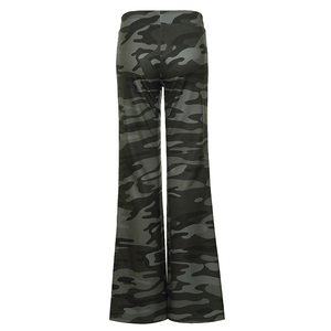 Womens Summer Loose Camo Flare Pants with <b>Drawstring</b> Waist High Waist Stretchy Bootcut <b>Trousers</b> Y2K Streetwear Casual Bottoms - Product Image 6