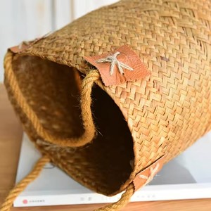 Panier de rangement personnalisé en jonc de mer, panier à linge en <span class=keywords><strong>osier</strong></span> tressé naturel pur, pot de fleurs pour la maison et le jardin, décorations en <span class=keywords><strong>osier</strong></span> - Product Image 6