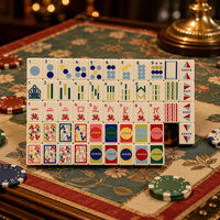 Tuiles de Mahjong américaines de luxe en écaille de tortue, 160 pièces, table de Mahjong pliable portable en acrylique personnalisée pour 4 joueurs, divertissement