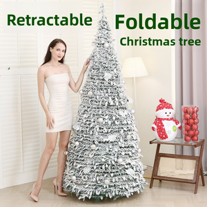 Bán Chạy Nhất 1.5-2.1M Lớn Thân Thiện Với Môi Cây Giáng Sinh Đổ Xô Tuyết Rơi Đèn <span class=keywords><strong>LED</strong></span> Đóng Mở Mở Rộng Cho Nhà Thương Mại - Product Image 2