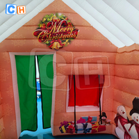 Maison de Noël du Père Noël gonflable Grotte du Père Noël gonflable pour la décoration d'événements de vacances