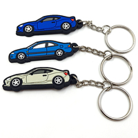 Mini porte-clés de voiture populaire concepteur de porte-clés en caoutchouc PVC 3d de luxe avec logo de dessin animé personnalisé à vendre