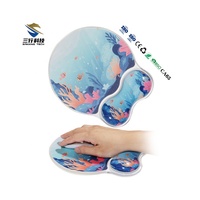 Ensemble de tapis de souris en gel de silicone transparent avec repose-poignet, logo personnalisé en couleur, impression UV, design Kawaii en cristal pour le bureau et la maison - Sanxing