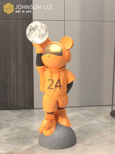 Grande sculpture en résine époxy d'astronaute, ornement de salon, décoration murale de la maison, pour meuble TV près du canapé, cadeau de pendaison de crémaillère - Product Image 4