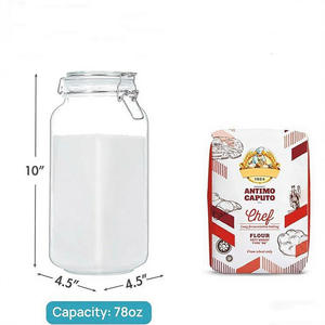 Vtopmart-Frascos <span class=keywords><strong>de</strong></span> vidrio para almacenamiento <span class=keywords><strong>de</strong></span> alimentos <span class=keywords><strong>de</strong></span> 78oz con tapas <span class=keywords><strong>de</strong></span> abrazadera herméticas, grandes botes <span class=keywords><strong>de</strong></span> cocina para 3 Paquetes <span class=keywords><strong>de</strong></span> harina, <span class=keywords><strong>cereales</strong></span>, café - Product Image 4