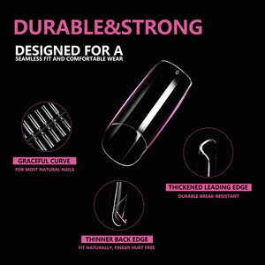 เล็บปลอม JIEYU แบบใส PMMA/ABS ปิดเต็มเล็บ ถอดออกได้ สไตล์ฝรั่งเศส ทำมือ สำหรับร้านทำเล็บและทำเองที่บ้าน - Product Image 5