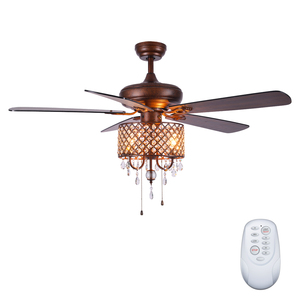 Ventilatore a soffitto con luce di cristallo silenzioso ventilatore pale reversibili lampadario ventilatore di cristallo interno lampadario da 52 pollici decora la casa - Product Image 6