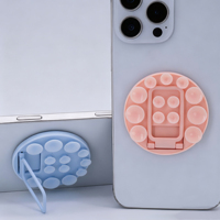 Support de téléphone à ventouse en silicone, support de téléphone mains libres multifonction, autocollant adhésif et béquille magnétique pliable