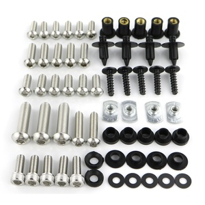 Waximoto apto para <span class=keywords><strong>Kawasaki</strong></span> EX250R <span class=keywords><strong>NINJA</strong></span> <span class=keywords><strong>250</strong></span> Aftermarket SUS304 Kit de pernos de <span class=keywords><strong>carenado</strong></span> sujetador de montaje de carrocería tornillo Clip arandela tuerca - Product Image 1