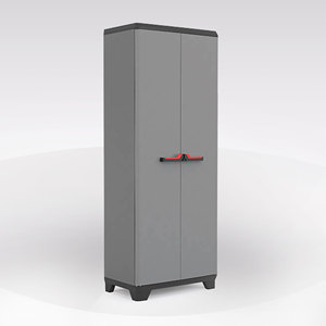 Mobiletto portascopa STILO in resina, 68x39 cm, H. 173, grigio scuro e nero - Product Image 1