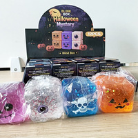 Cube anti-stress souple et scintillant pour Halloween – Crâne, œil, citrouille, squelette – Modèles variés