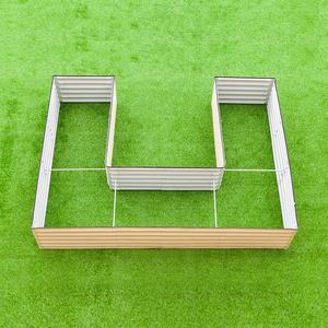 Kit de bac à plantes <span class=keywords><strong>surélevé</strong></span> <span class=keywords><strong>en</strong></span> métal ondulé modulaire <span class=keywords><strong>en</strong></span> forme de <span class=keywords><strong>U</strong></span> rectangulaire de 17 pouces de haut, pour extérieur, <span class=keywords><strong>en</strong></span> Aluzinc galvanisé - Product Image 2