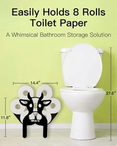 أونيا ورق التواليت المعدني للتخزين مع 8 لفات مناديل مرحة حيوانات ديكور مناديل البقر لفة مناديل ورقية - Product Image 2