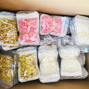 Yantuo พลอยเทียมเรซินผสมสีผสมไข่มุก AB ด้านหลังเรียบแบบไม่มีกาว30กรัม150กรัม500กรัม3มม.-10มม. - Product Image 2