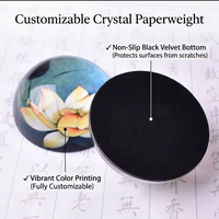 Presse-papiers en cristal de qualité supérieure 60 mm / 80 mm pour souvenirs touristiques / cadeaux de mariage / cadeaux d'entreprise Impression couleur personnalisée WDY