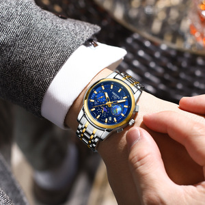 Reloj de Cuarzo de Lujo para Hombre, Correa de Acero Inoxidable Premium, Cristal de Zafiro, Resistente al Agua 30M, Luminoso - Product Image 4