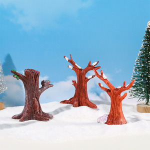 Árbol en Miniatura Simulado de Resina, Adorno Artesanal, Decoración Navideña con Escena de Nieve, para Uso en Interiores - Product Image 2
