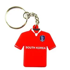 China Manufacture No Minimum Order Your Own Logo Keyrings Sports Rubber Key Rings Custom Made Soft Pvc T Shirt Shaped Keychains