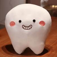 Coussin dentaire personnalisé en forme de dessin animé, rembourré en coton PP 3D, avec expression faciale mignonne, poupée en forme de dent, ornements de dentiste, cadeaux en peluche apaisants pour bébé