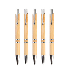 Bolígrafo de Bambú con Botón de Presión, Ecológico, Personalizable, Regalo Corporativo, Publicitario, Promocional, con Impresión de Serigrafía - Product Image 3