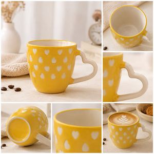 Tasses à expresso en céramique prêtes à être expédiées avec une poignée en forme de cœur, idéales pour les cafés et les cadeaux à domicile, 72 pièces par carton - Product Image 5