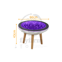 Table à bulles rondes et fluides avec lumières LED - Bulles dynamiques changeant de couleur, ajustables à volonté pour les bars et les salles sensorielles