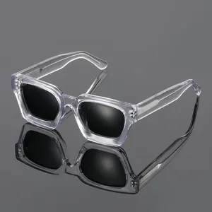 New Top Quality Acetate Square Sunglass Luxo Moda Custom Logo Retro Mens Sun Glasses Homem Mulheres Acetato Óculos Polarizados