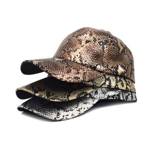 2023 6 Panels PU Leather Bling Snakeskin Snake Skin Baseball Cap - Product Image 4