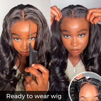 Wear & Go 30-40 Zoll Cuticle Aligned Rohes Vietnamesisches Haar, Vorgezupfte HD Lace Frontal Perücke 13x6, Klebefreie Vorgeschnittene Lockige Perücke