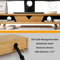 Studio Office Bambou Écran Tactile Ordinateur Portable Support Moniteur Stand avec Tiroir