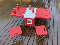 Glacière de pêche isotherme personnalisée 32L avec table et chaise intégrées pour le transport et le stockage au froid