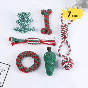 Offre Spéciale : Ensemble Cadeau de Noël Écologique – Jouets Interactifs pour Chiens en Corde de Coton Résistante aux Morsures et aux Molaire, pour l'Entraînement Canin - Product Image 3