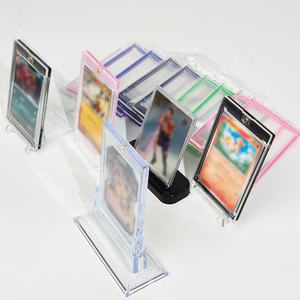 Porte-cartes de collection de cartes à collectionner de couleur rose, porte-cartes magnétique à une touche 35pt avec film - Product Image 2