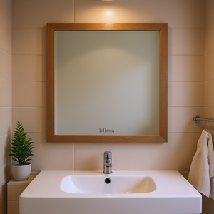 Db Miquell Modern <b>Rectangle</b> <b>Mirror</b> Solid Wood And Glass Wall Hanging For Bathroom Hotel Christmas Decor - Product Image 2