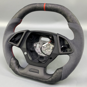 Volant pour <span class=keywords><strong>Camaro</strong></span> SS, pour <span class=keywords><strong>Chevrolet</strong></span> Corvette ZL1, personnalisé, à fond plat, en fibre de carbone forgée mate - Product Image 2