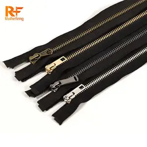 Wholesale standard teeth Cremallera metal Aluminum Zippers 5# metal zipper