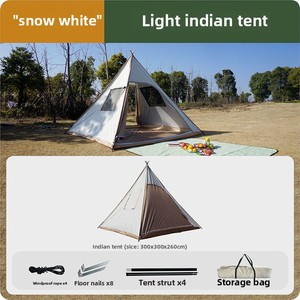 Campeggio all'aperto di lusso tenda piramide indiano Oxford panno con parasole pieghevole baldacchino che accentua lo stile di sonno - Product Image 6