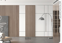 Porte intérieure minimaliste en aluminium et bois, luxe léger, étanche, anti-humidité, silencieuse, fermeture magnétique, sans déformation
