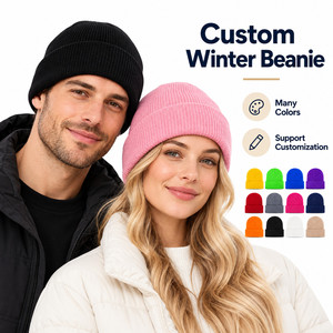 Bonnet d'hiver côtelé personnalisé avec logo, pour marques privées et projets OEM - Product Image 1