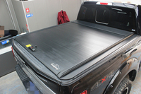 Couverture de benne de camion professionnelle en aluminium à glissière à une main avec LED intégrées, compatible avec Navara D40 D23 Ranger F150, tonneau rétractable de 5 pieds