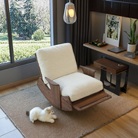Fauteuil de loisirs en bois massif de style moderne avec siège rembourré, pour la maison, le bureau, la chambre, la décoration d'hôtel